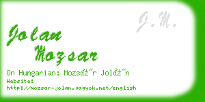 jolan mozsar business card